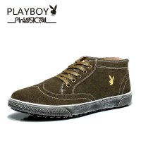 花花公子(PLAYBOY) 低帮男士户外休闲鞋 真皮男鞋 潮鞋 平底鞋 驾车鞋软底百搭新款