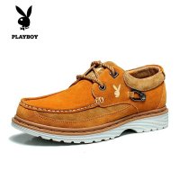 花花公子(PLAYBOY) 男士户外运动休闲鞋 反绒皮鞋 低帮男鞋 街头潮鞋 百搭鞋 驾车鞋