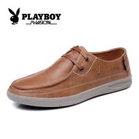 花花公子男鞋夏季休闲皮鞋男士鞋子英伦潮流真皮运动板鞋男单鞋
