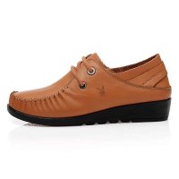 花花公子女鞋 春季新款休闲鞋女 时尚真皮单鞋百搭舒适系带休闲鞋