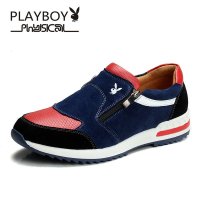 花花公子 2016秋季新款时尚百搭休闲男鞋潮流拼接板鞋户外运动真皮鞋 CX237572