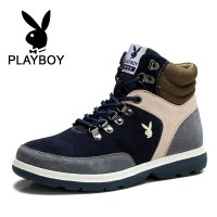 花花公子 户外潮靴 2016年新款 冬季男靴男高帮男鞋 cx37585