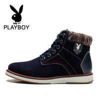 花花公子 雪地靴男冬保暖棉鞋男鞋英伦潮流高帮休闲鞋 CX237591