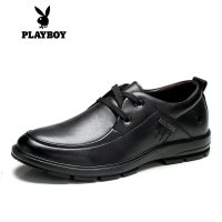 花花公子男鞋 秋季 新款休闲 皮鞋 流行透气 商务 系带 真皮英伦 休闲鞋 男 正装鞋 4153-323511