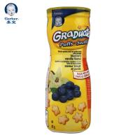 嘉宝(Gerber) 进口婴儿辅食 9个月+ 蓝莓和香草味全麦星星泡芙42g 宝宝零食