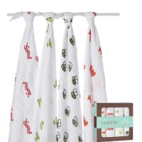 aden+anais婴儿纯棉包巾春夏 新生儿抱被宝宝薄款抱毯春秋季必备用品4只装