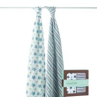 aden+anais婴儿竹棉包巾春夏2只装 新生儿抱被 初生宝宝薄款抱毯春秋季必备用品