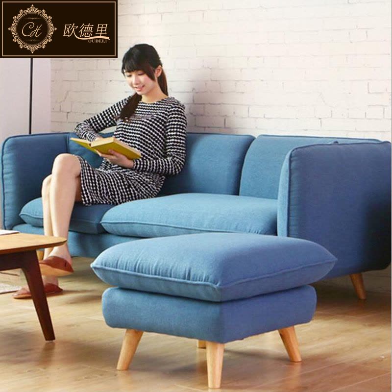 简约小户型布艺沙发组合现代北欧布沙发双人三人日式沙发客厅图片