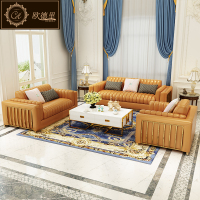 轻奢真皮沙发头层牛皮后现代轻奢小户型客厅三人位皮沙发组合整装