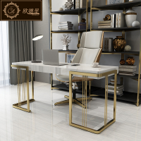 后现代轻奢书桌钢琴烤漆不锈钢电脑桌简约办公桌家用写字台