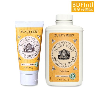 [美国Burt's Bees小蜜蜂] 玉米粉/痱子粉127g+屁屁霜85g 组合 改善尿布疹及红屁屁
