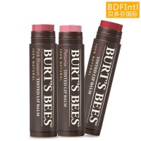 [美国Burt's Bees小蜜蜂] 有色涂鸦唇彩润唇膏 唇部腮红两用 孕妇可用 套装组合3支装 红玫瑰+粉红+水蜜桃