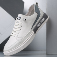 策霸2021新款鞋子男鞋秋季韩版皮鞋潮流男潮鞋百搭休闲真皮板鞋小白鞋