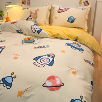 策霸冬季加厚保暖纯棉磨毛四件套卡通亲肤单双人全棉被套被罩床上用品