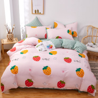策霸可爱卡通纯棉床上四件套100全棉少女心网红款床单被套ins风三件套