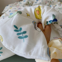 策霸卡通学生A类双层纱婴儿三件套全棉纯棉单床单四件套被套床上用品