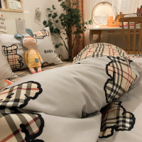 策霸加厚磨毛秋冬纯棉全棉三件套四件套学生宿舍床单被套床上用品