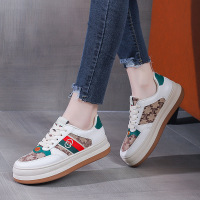 2022春季新款馒头小白鞋女圆头条纹厚底休闲韩版学[购买请备注颜色]