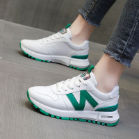 女鞋ins潮鞋2022春季新款皮面小白鞋女跑步休闲鞋阿[购买请备注颜色]