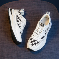 2022春季新款休闲阿甘鞋女 时尚韩版棋盘格运动跑步