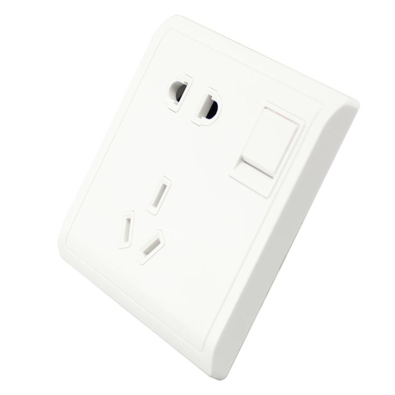 施耐德电气（Schneider Electric）带开关一开五孔插座二三插 墙壁电源插座 10A 丰尚 白