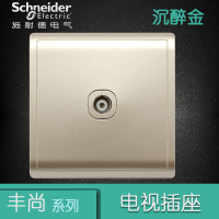 施耐德电气（Schneider Electric）开关插座 单联电视插座面板 墙壁弱电有线TV 丰尚金色