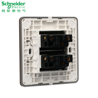 施耐德电气（Schneider Electric）两位二开双联双控 墙壁电源插座开关面板 16A 轻点 格调棕