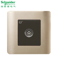 施耐德电气（Schneider Electric）开关插座 单联电视插座面板 墙壁弱电有线TV 轻点 格调棕
