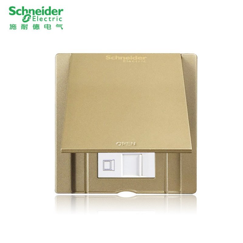施耐德电气（Schneider Electric）香槟金 开启式电话+电脑地插