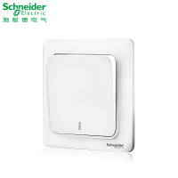施耐德电气（Schneider Electric） 一位单开单联单控 墙壁电源开关插座面板10A睿意白