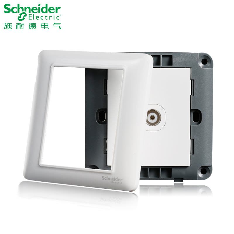 施耐德电气（Schneider Electric） 开关插座 单联电视插座面板 墙壁弱电有线TV 睿意白图片