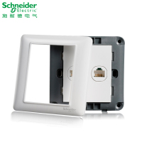施耐德电气（Schneider Electric）电脑电话插座面板墙壁弱电 睿意白 电话+电脑插座
