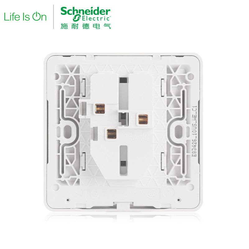 施耐德电气（Schneider Electric）二三插五孔插座 电源插座 86型10A 绎尚镜瓷白图片