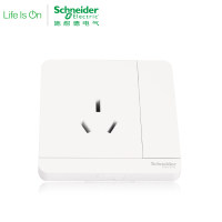 施耐德电气 （Schneider Electric）带开关一开三孔 空调墙壁电源插座面板16A绎尚镜瓷白