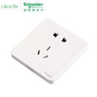 施耐德电气（Schneider Electric）二三插五孔插座墙壁电源开关 电源插座86型 绎尚镜瓷白10只装