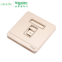 施耐德电气（Schneider Electric）开关插座 电话插座墙壁电话面板 弱电插座 绎尚薄暮金
