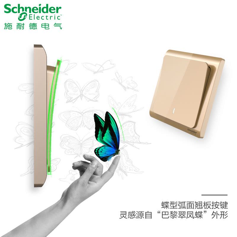 施耐德电气（Schneider Electric）开关插座86型 单联电视插座面板 弱电有线TV 轻逸格调金图片