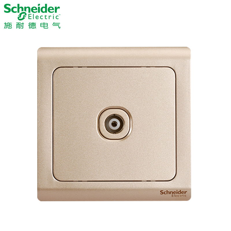 施耐德电气（Schneider Electric）开关插座86型 单联电视插座面板 弱电有线TV 轻逸格调金