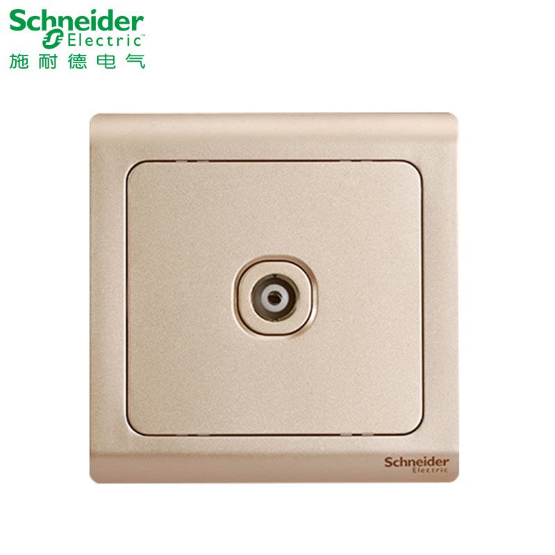 施耐德电气（Schneider Electric）开关插座86型 单联电视插座面板 弱电有线TV 轻逸格调金图片