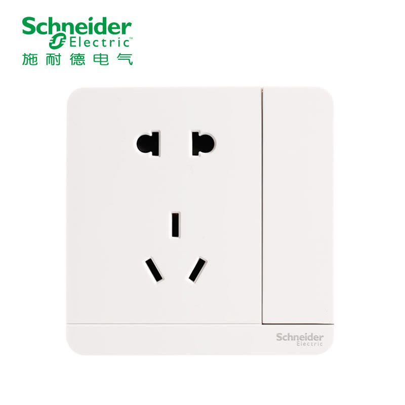 施耐德电气（Schneider Electric）绎尚系列镜瓷白电源插座 86型 五孔插座 墙壁电源 开关面板图片