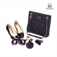 【鸡蛋城】韩国EVADA女包 流苏菱格链条大容量包 单肩包