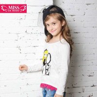 摩登小姐 时尚版型印花蕾丝T恤QQ502002