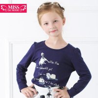 绿盒子摩登小姐圆领百搭T恤秋装QQ502001