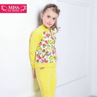 绿盒子童摩登小姐女童装阳光花园 浪漫印花旅行套装 秋冬新款QC517040