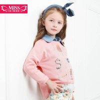 绿盒子童装摩登小姐莱茵河畔系列 时尚蕾丝加厚抓毛卫衣 秋冬新款QQ502013