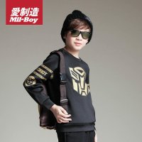 绿盒子童装爱制造男童印花长袖卫衣亲子装 秋冬新款MQ538001