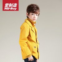 绿盒子童装爱制造男童长袖双领拉链梭织外套 秋冬新款MQ509052