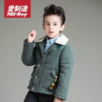 绿盒子童装爱制造男童印花长袖梭织棉衣 秋冬新款MD511057