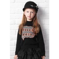 绿盒子童装 摩登小姐神秘的深色气质高领毛衣 秋冬新款QD508006