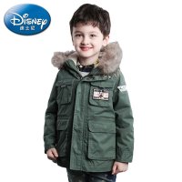 迪士尼正品 迪士尼米奇 男童加厚貉子毛中长款帅气棉服秋冬新款KD511009